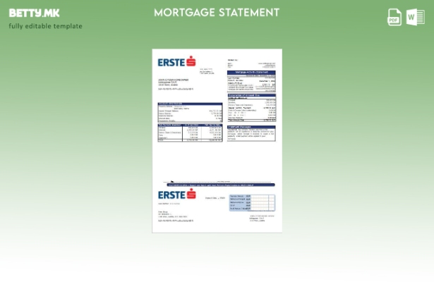 Модерен стил, Шаблон за извод на банкарска хипотека на Австрија Erste Group